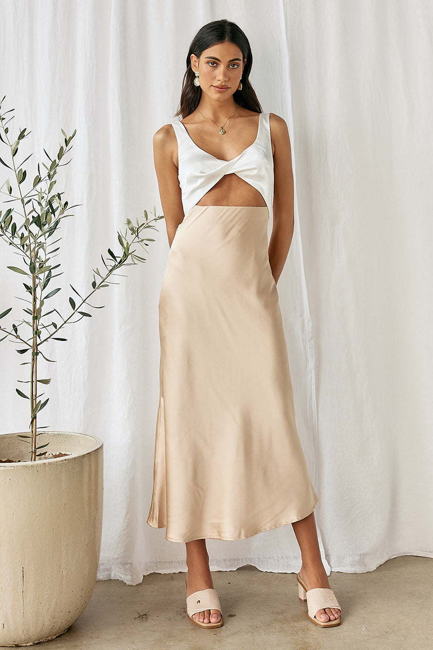 When You Breathe Maxi Dress Beige