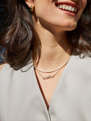 14K Gold Custom Nameplate Necklace - Script