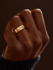 14K Gold Custom Block Ring - 14K Gold