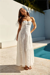 You and Me Strapless Maxi Dress White