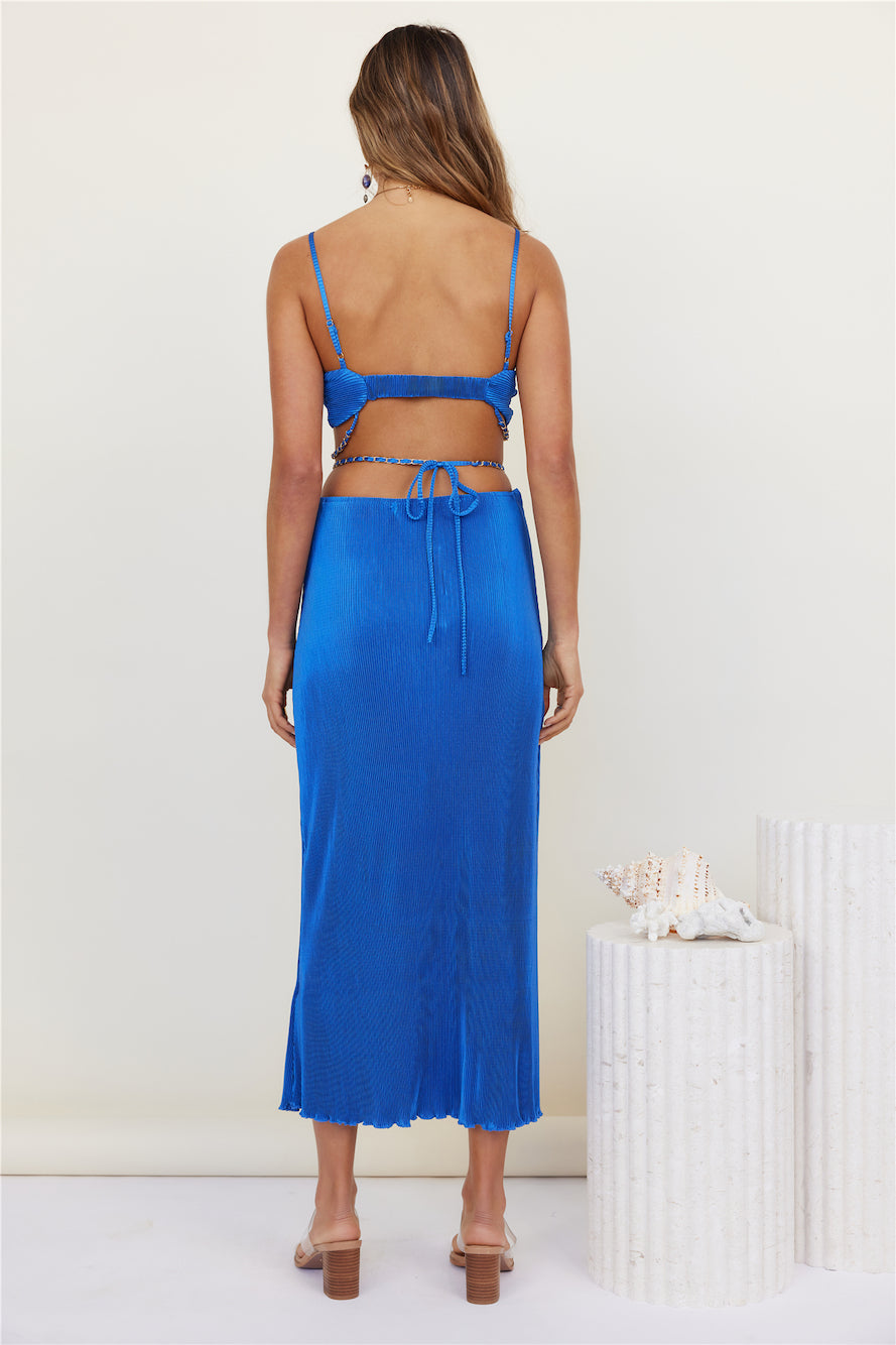 Tropical Nights Maxi Skirt Blue