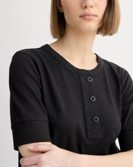 The Henley In Cotton Linen | Black