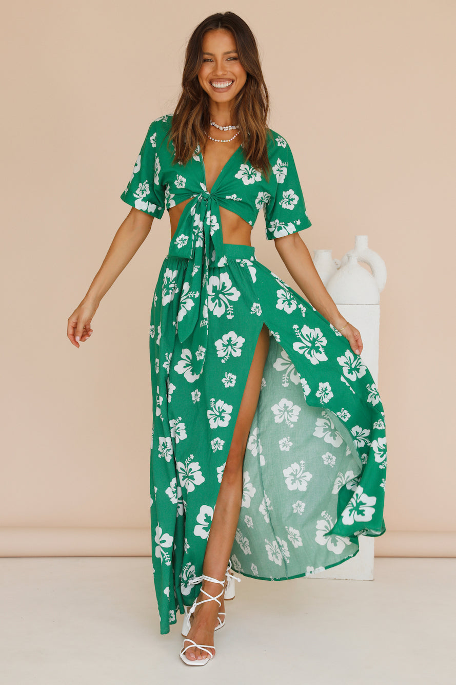 RUNAWAY THE LABEL Kamea Maxi Skirt Green