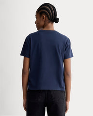 The Box-Cut Tee In Essential Cotton | Navy | Pocket