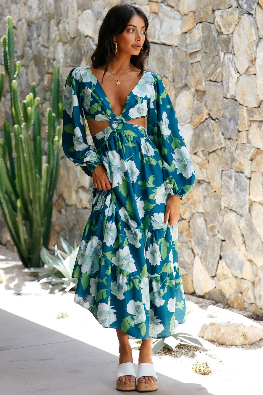 Lily Monet Maxi Dress Blue