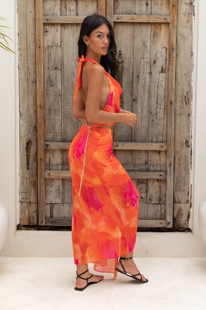 Dreamy Roads Maxi Dress Orange