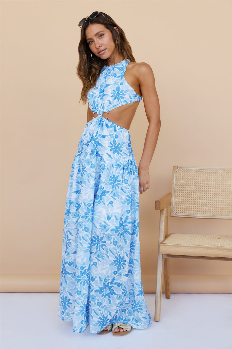 Swaying Willows Maxi Dress Blue