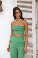 In Hindsight Crop Top Green