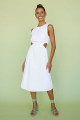 Hold Me Tight Midi Dress White