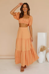 Yours For The Day Maxi Skirt Orange