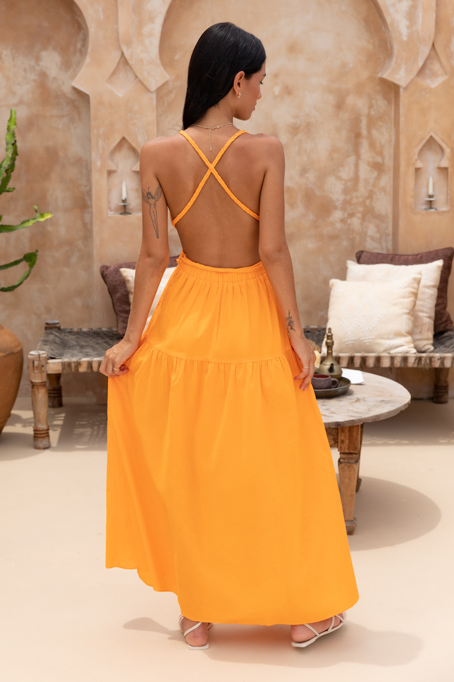 Flying Home Maxi Dress Orange