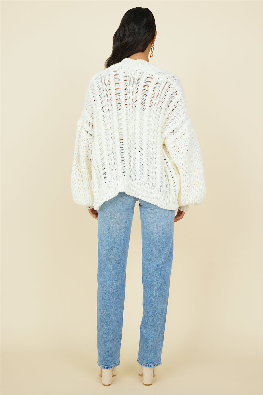 Shining Light Knit Cardigan Cream