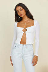 Vice Versa Crop Top White