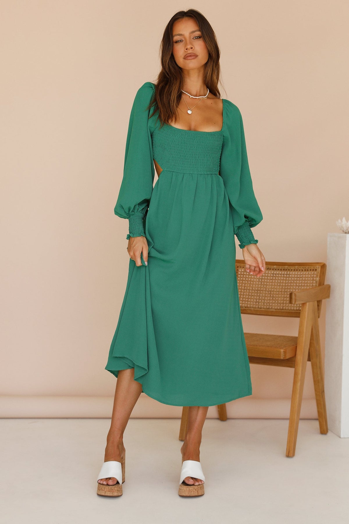 Greetings From An Angel Maxi Dress Green