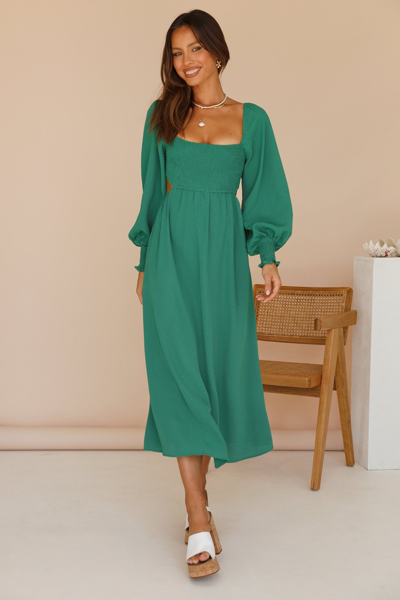 Greetings From An Angel Maxi Dress Green