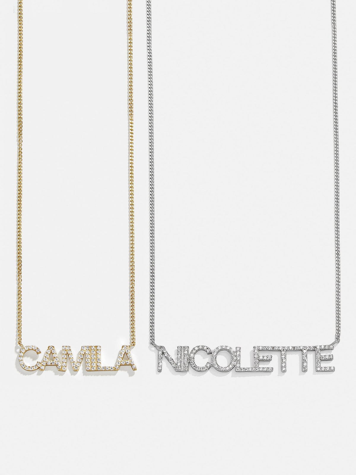 14K Gold Custom Nameplate Necklace - Block