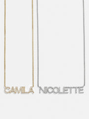 14K Gold Custom Nameplate Necklace - Block