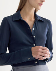 Button-Up Shirt In Essential Cotton | Navy