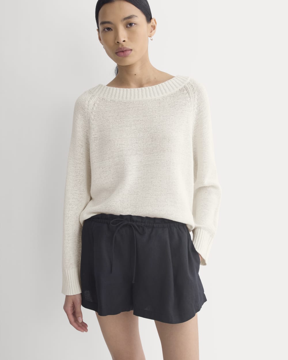 Flowy Short In Linen | Black
