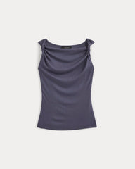 Cowl Neck Twist Tank In Butterluxe | Graystone
