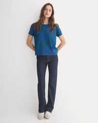 The Box-Cut Tee In Essential Cotton | Navy Peony/Dark Sea | No Pocket
