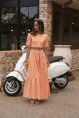 CHARLIE HOLIDAY Andrea Maxi Dress Apricot Orange