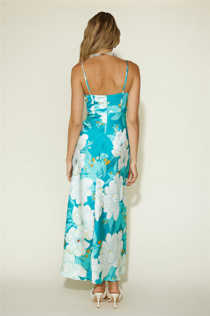 Disappear in the Clouds Maxi Dress Blue