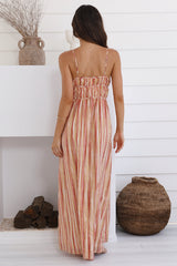 CHARLIE HOLIDAY Heidi Maxi Dress Painterly Stripe