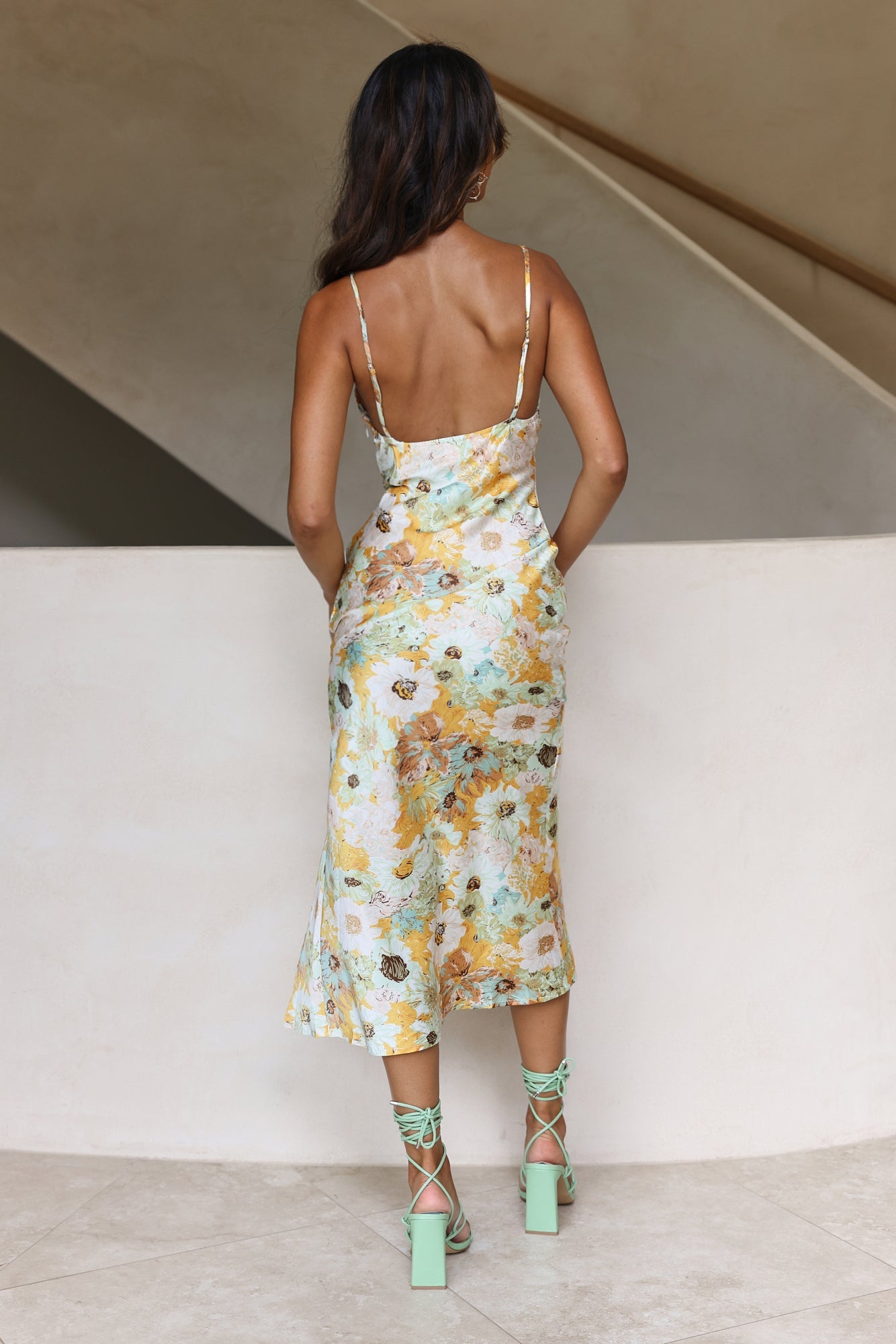 Deja Vu Dreams Midi Dress Yellow