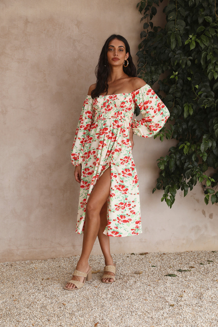 Love Affair Midi Dress Floral