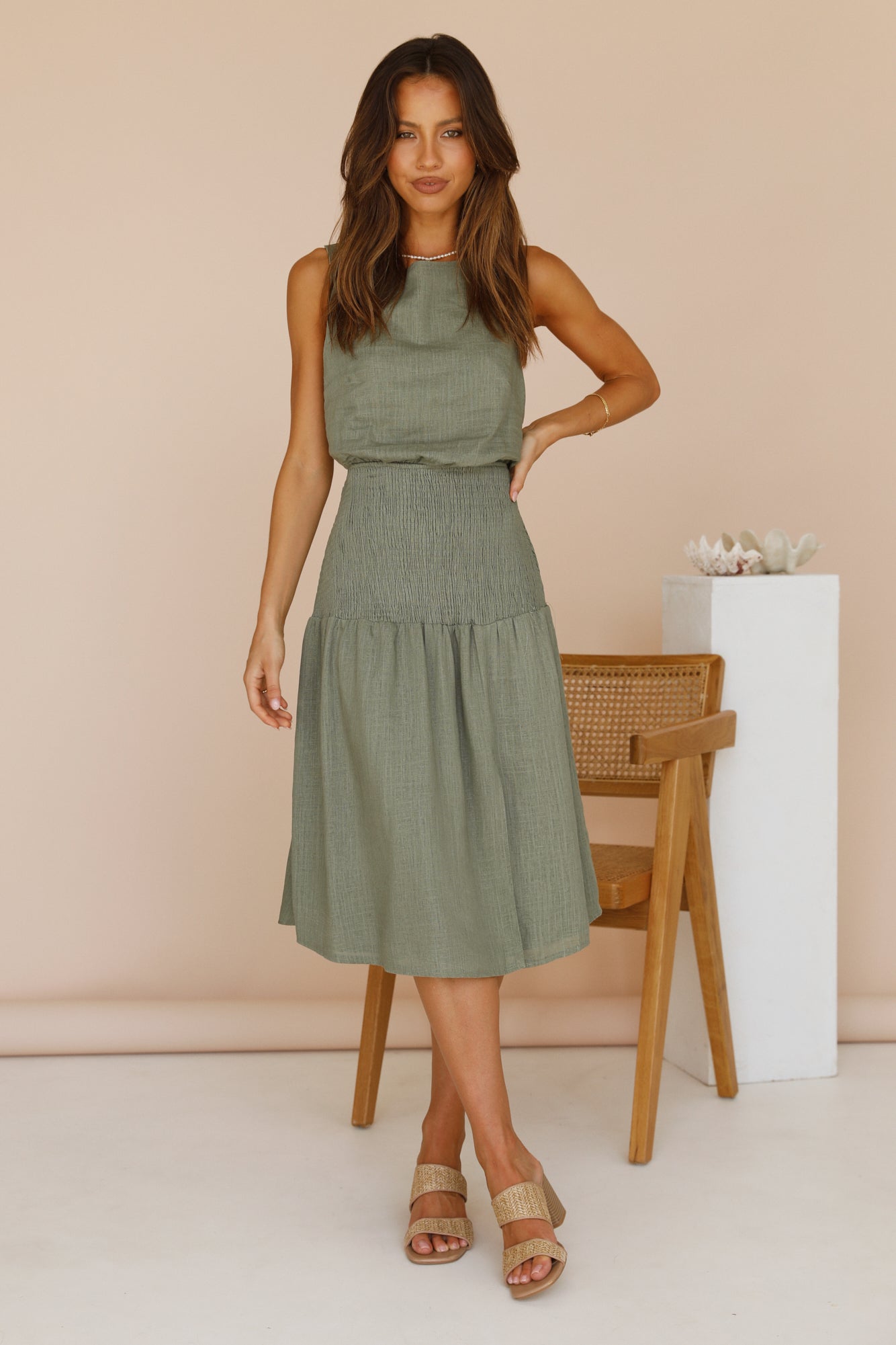 On The Horizon Midi Dress Green