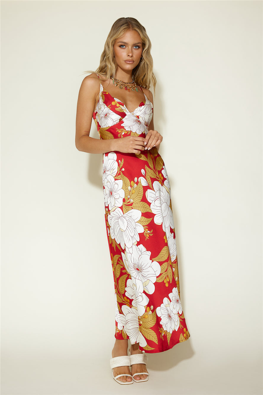 Disappear in the Clouds Maxi Dress Red