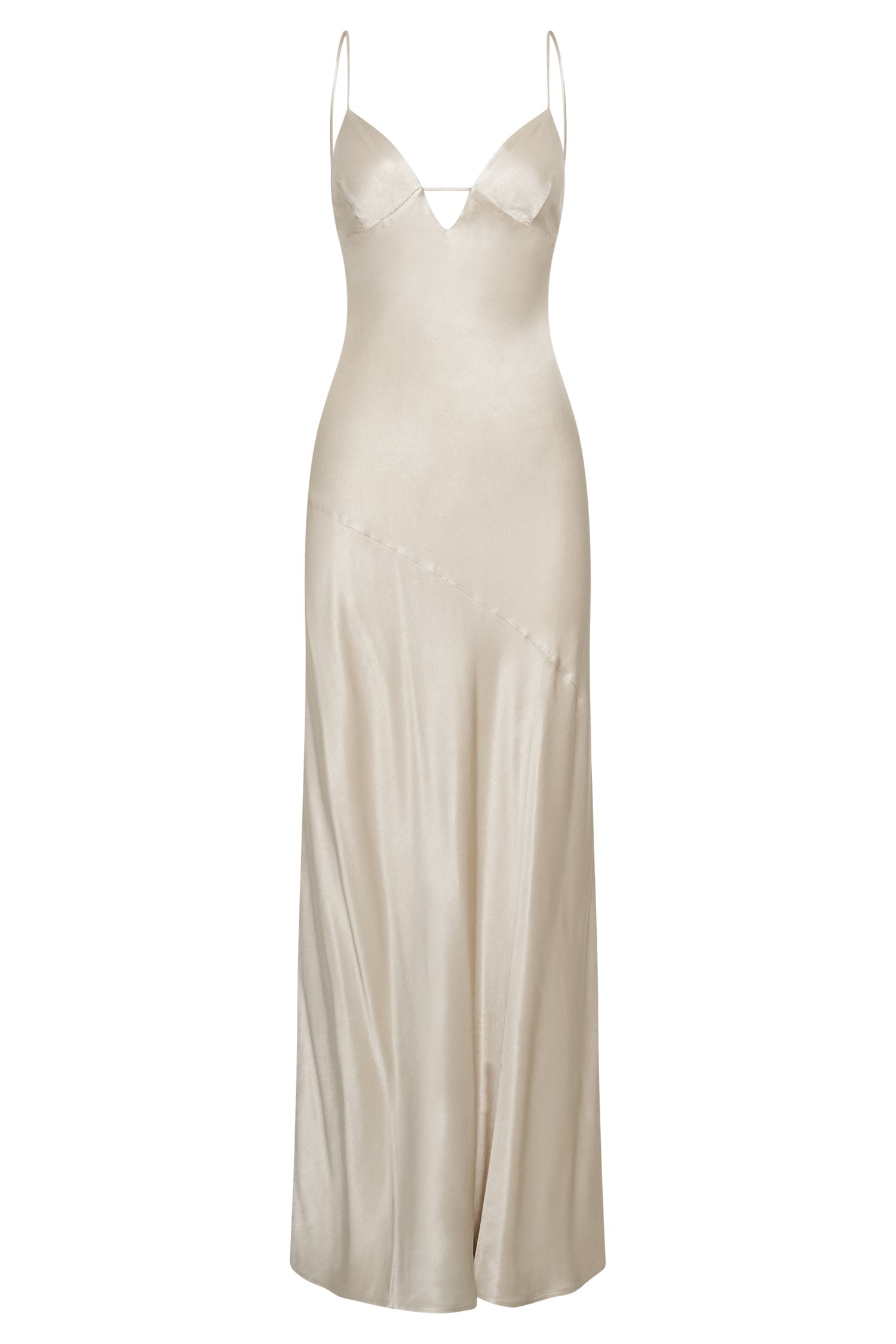 Cora Tie Back Maxi Slip Dress - Champagne