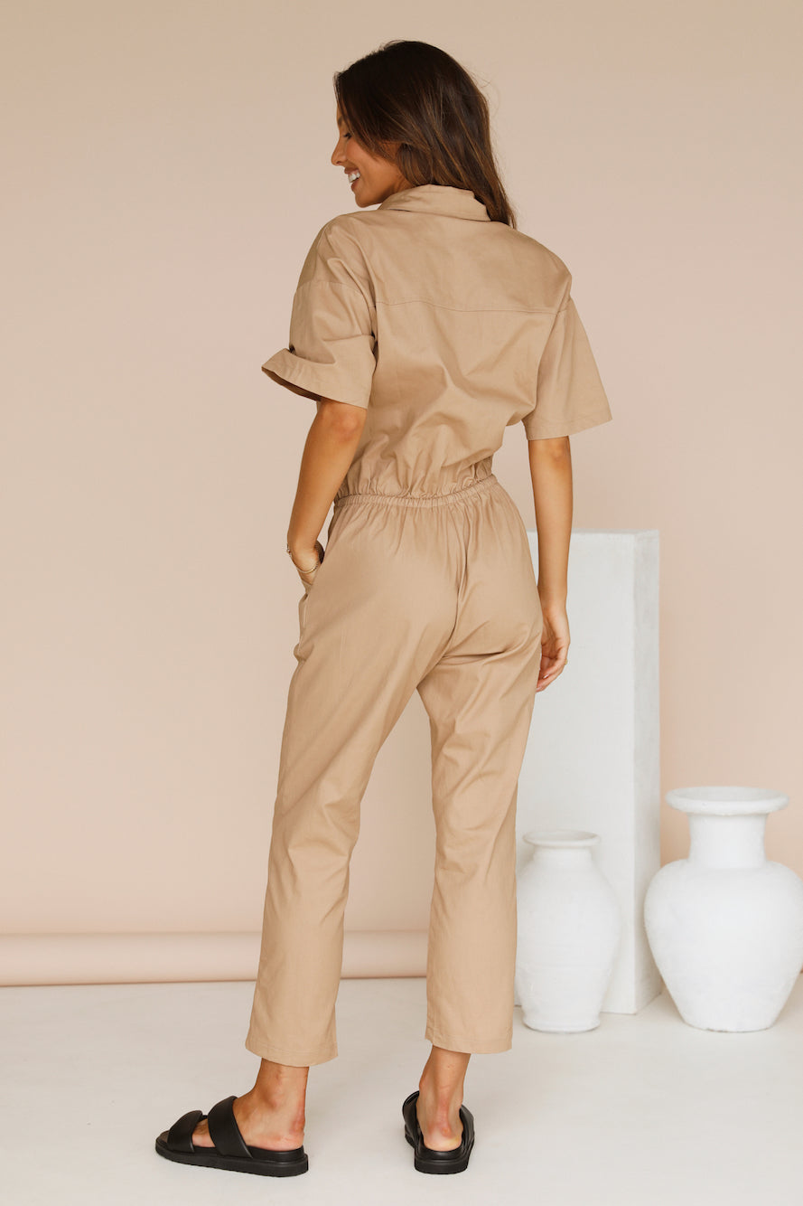 Smoky Fields Jumpsuit Brown