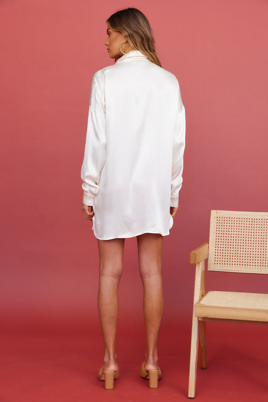 SNDYS Mystic Shirt Dress Champagne