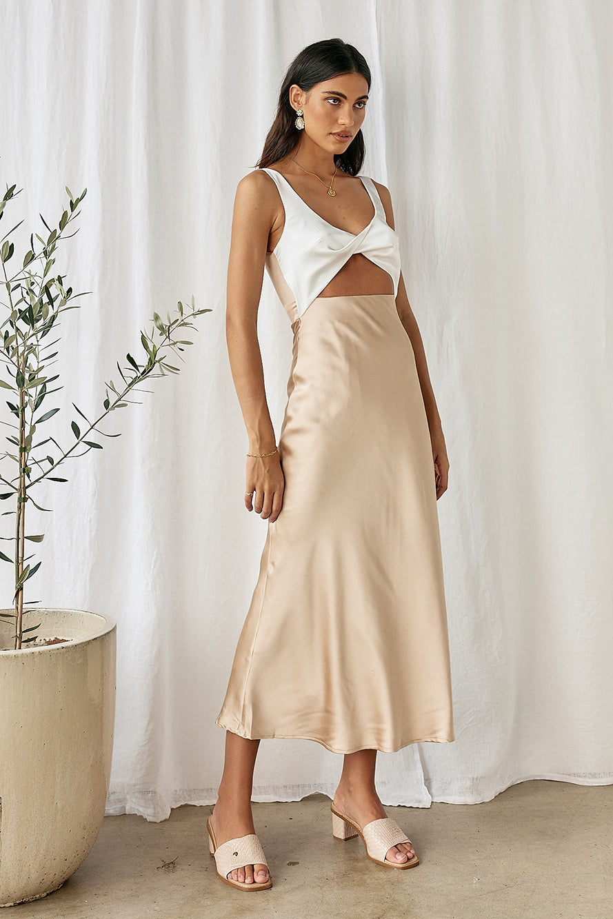 When You Breathe Maxi Dress Beige