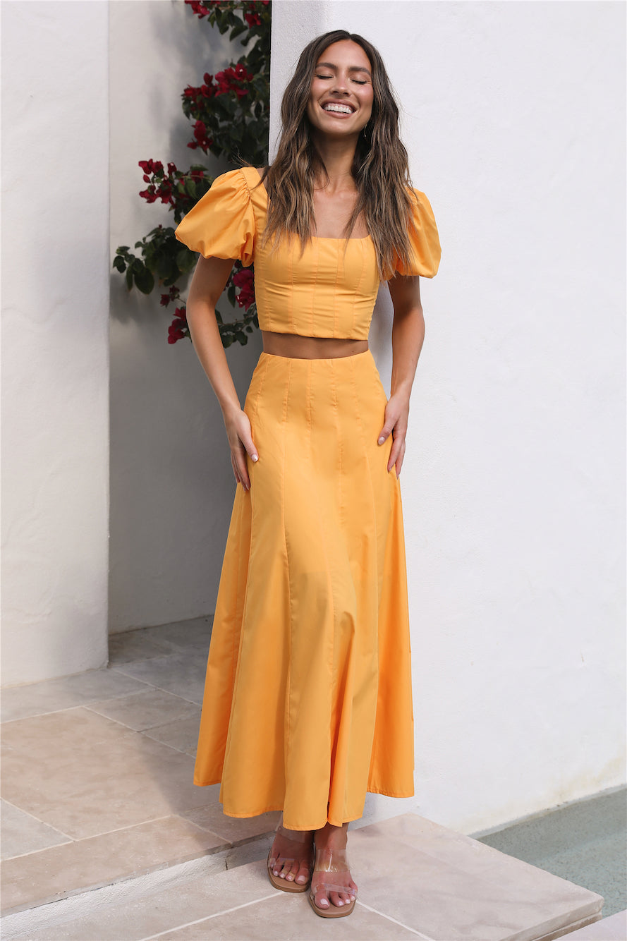 Cool And Calm Maxi Skirt Mustard