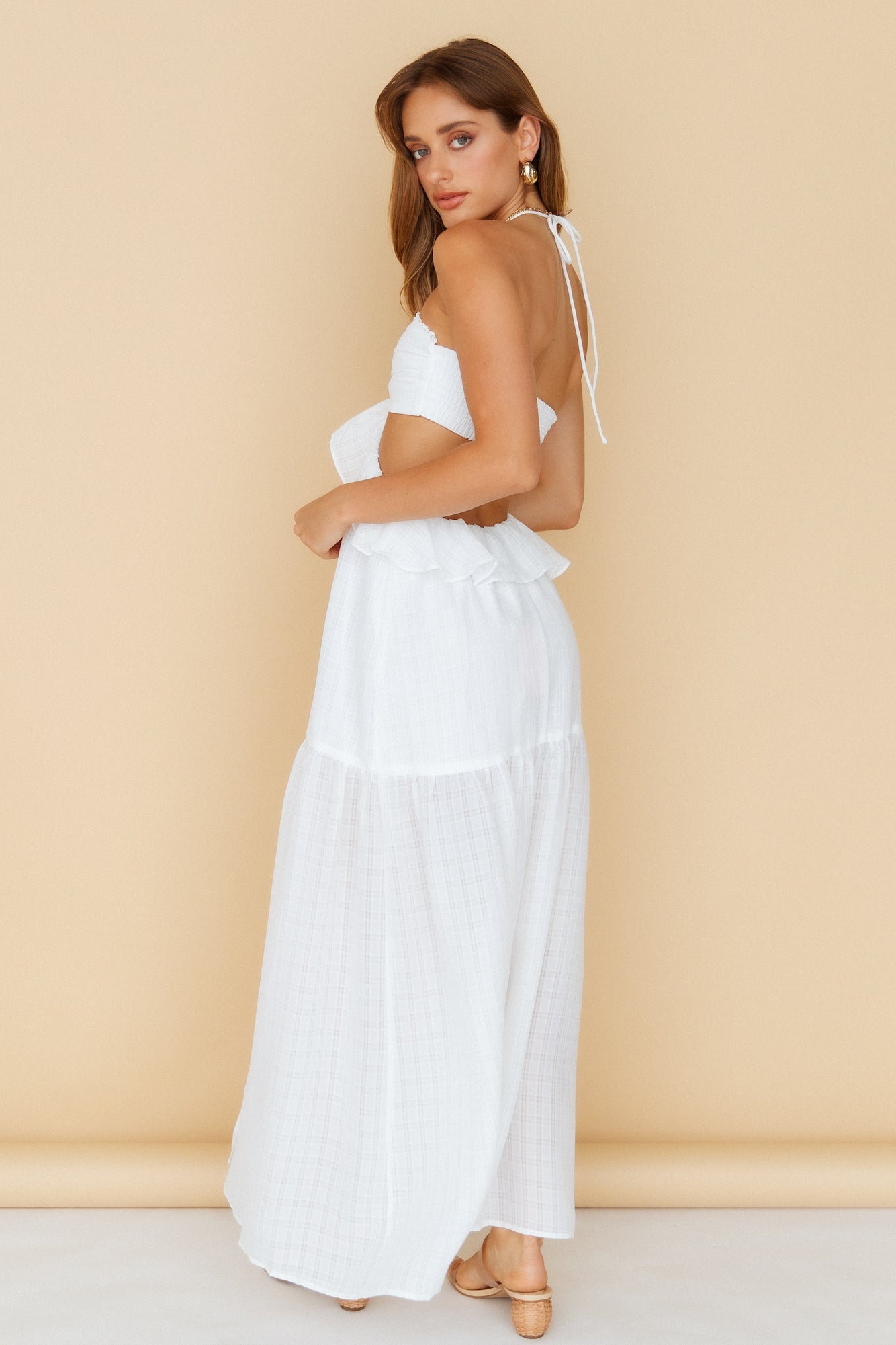 HELLO MOLLY Laugh With You Maxi Dress White