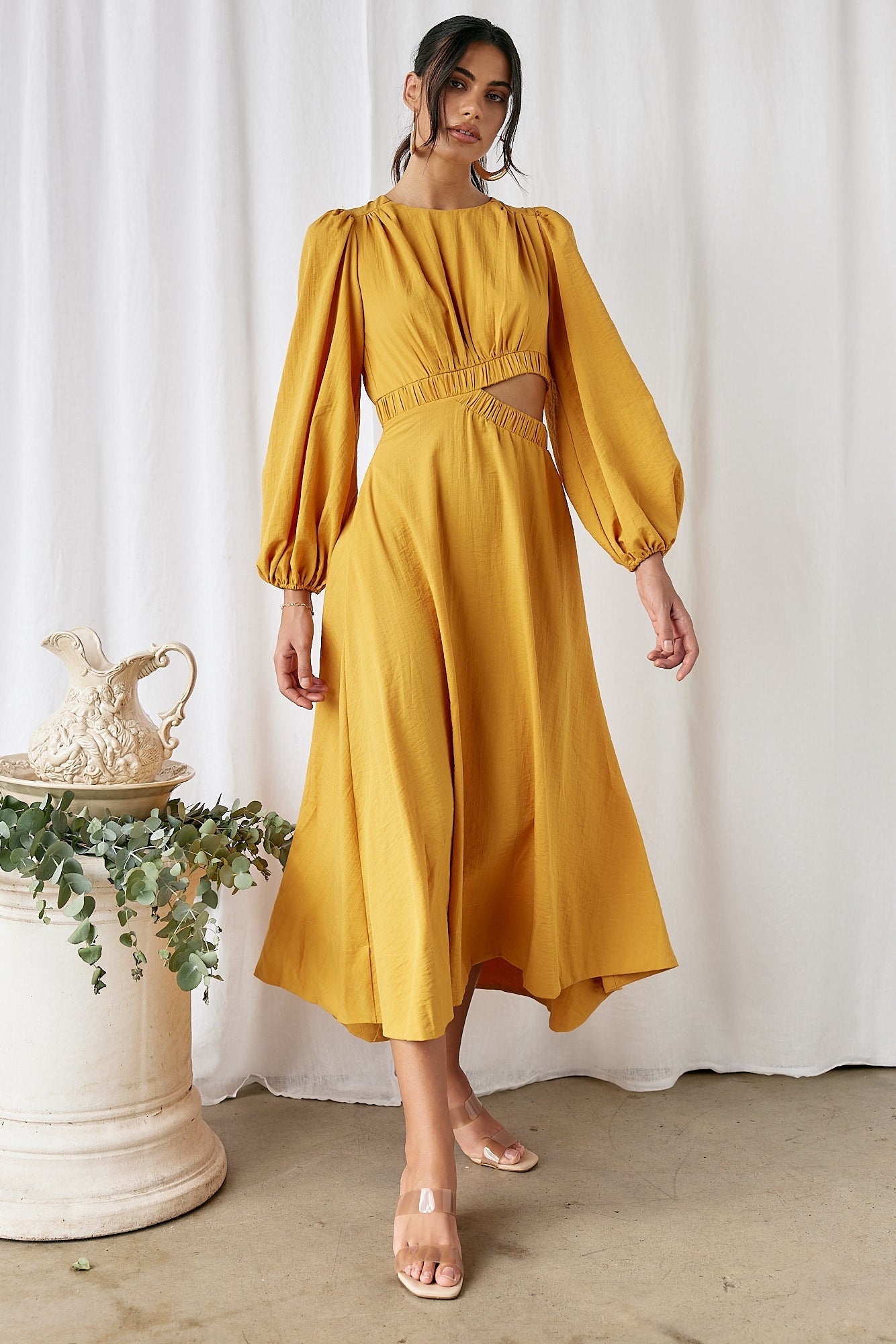 Up All Night Maxi Dress Mustard