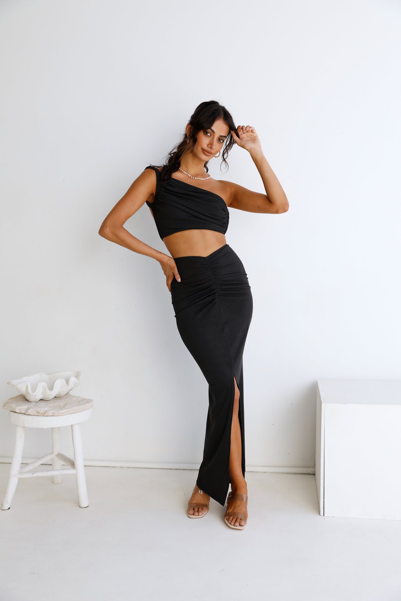 Sweet Liquorice Crop Top Black