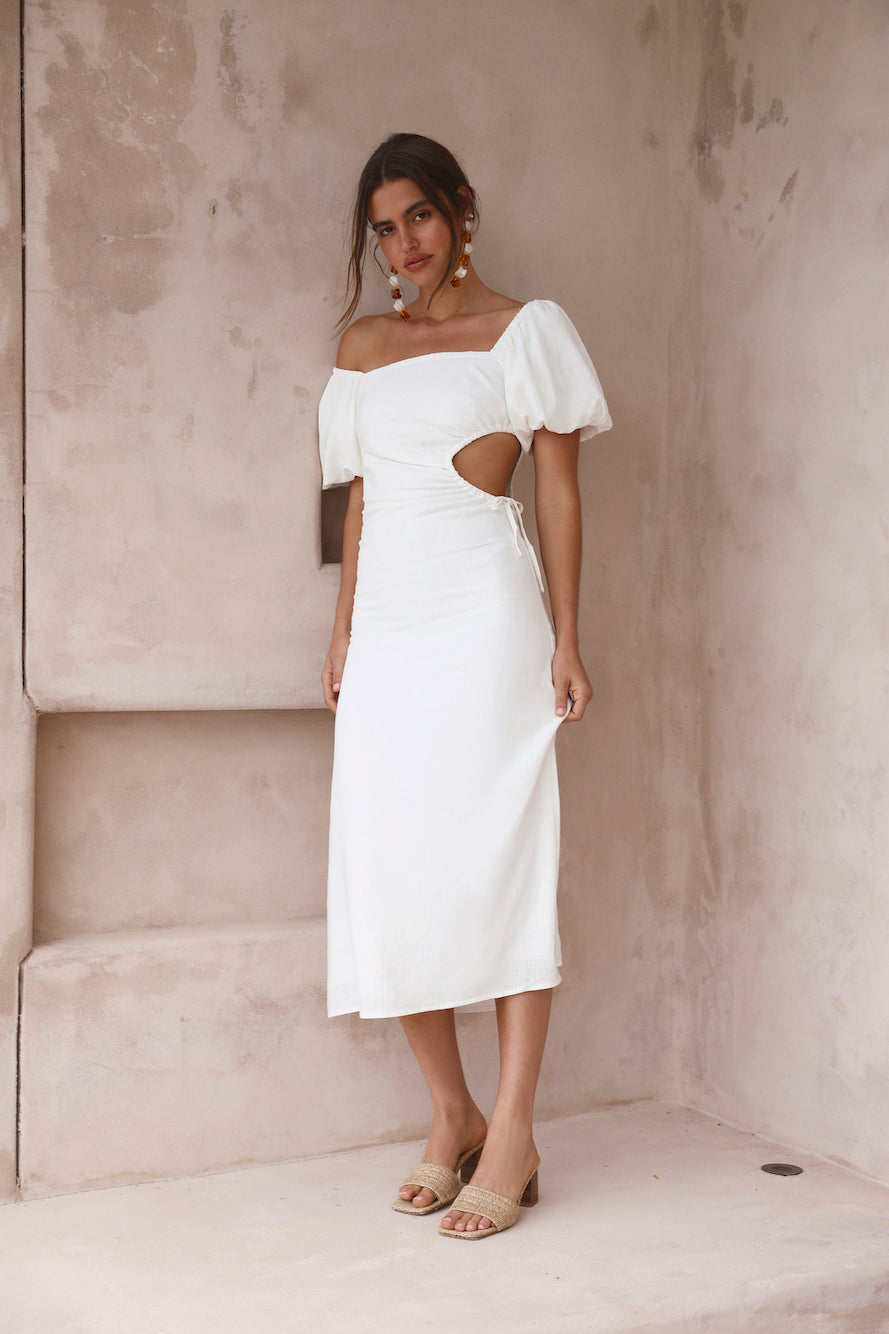 Luna Eclipse Maxi Dress White