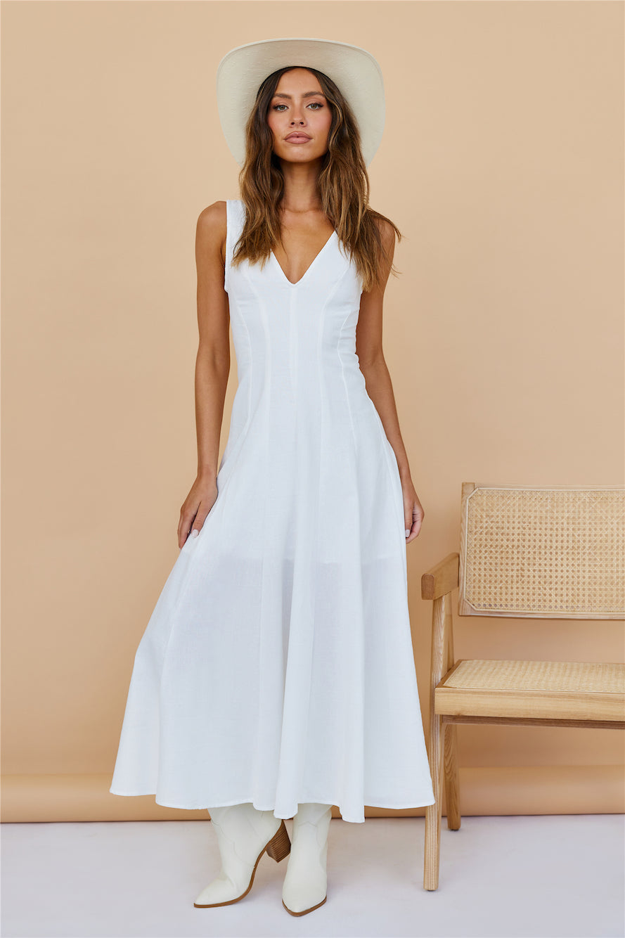 Open Meadows Maxi Dress White