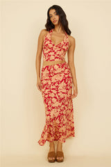 Starlight Fever Maxi Skirt Red