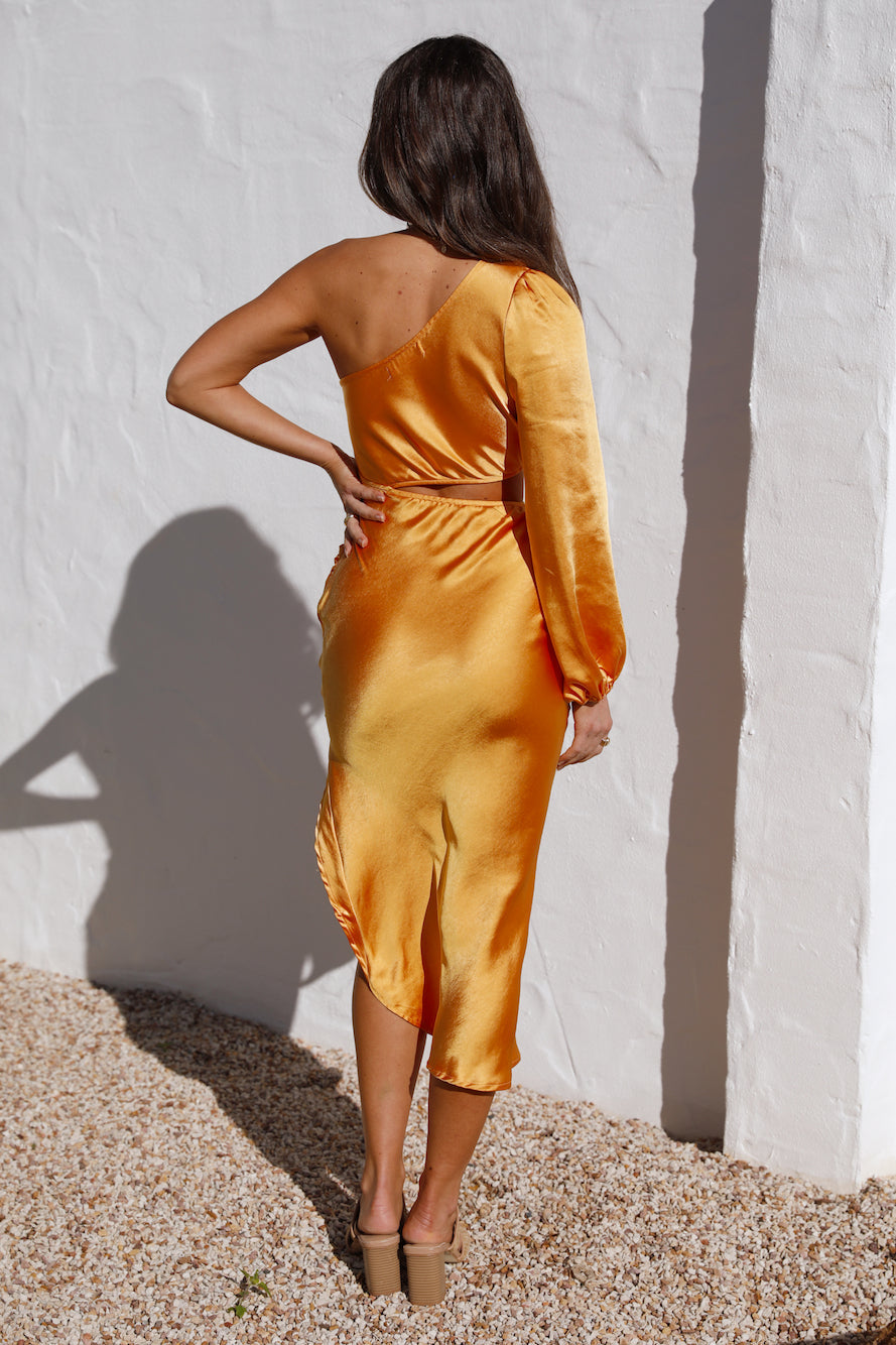 Whisk Away Midi Dress Orange