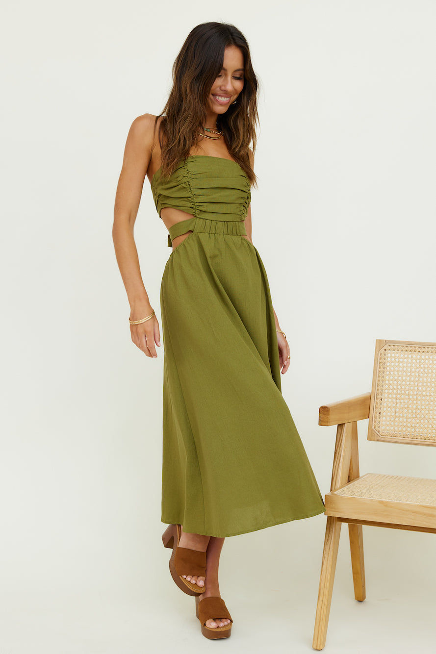 Left Of Field Maxi Dress Olive