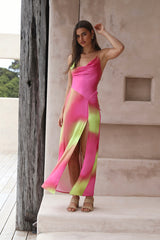 THE WOLF GANG Makena Maxi Dress Pink