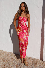 Raspberry Summers Maxi Dress Floral