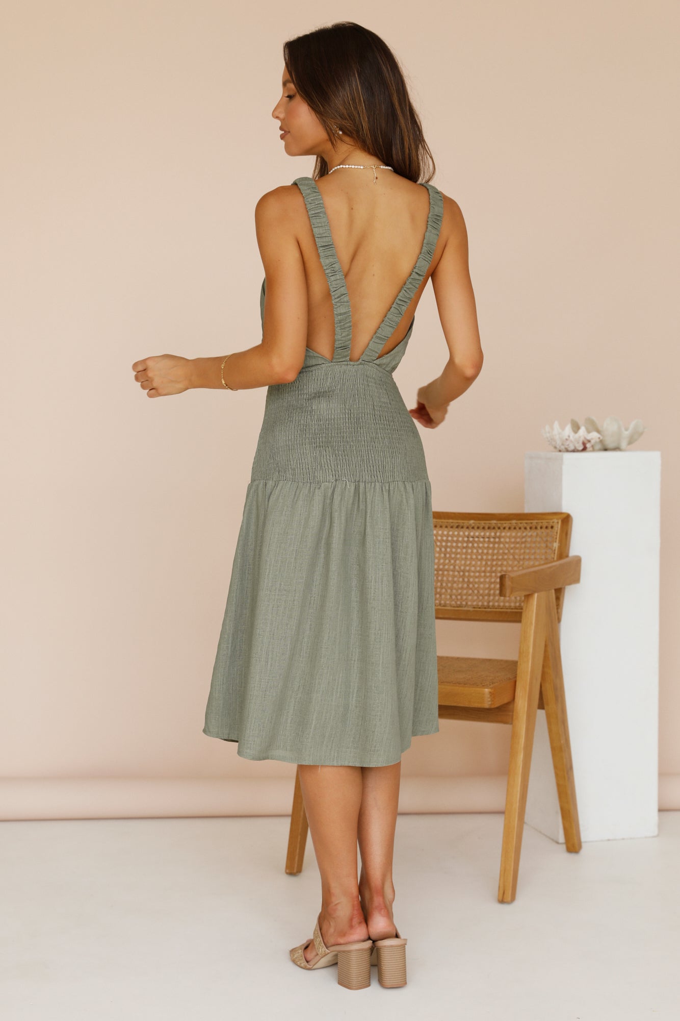 On The Horizon Midi Dress Green