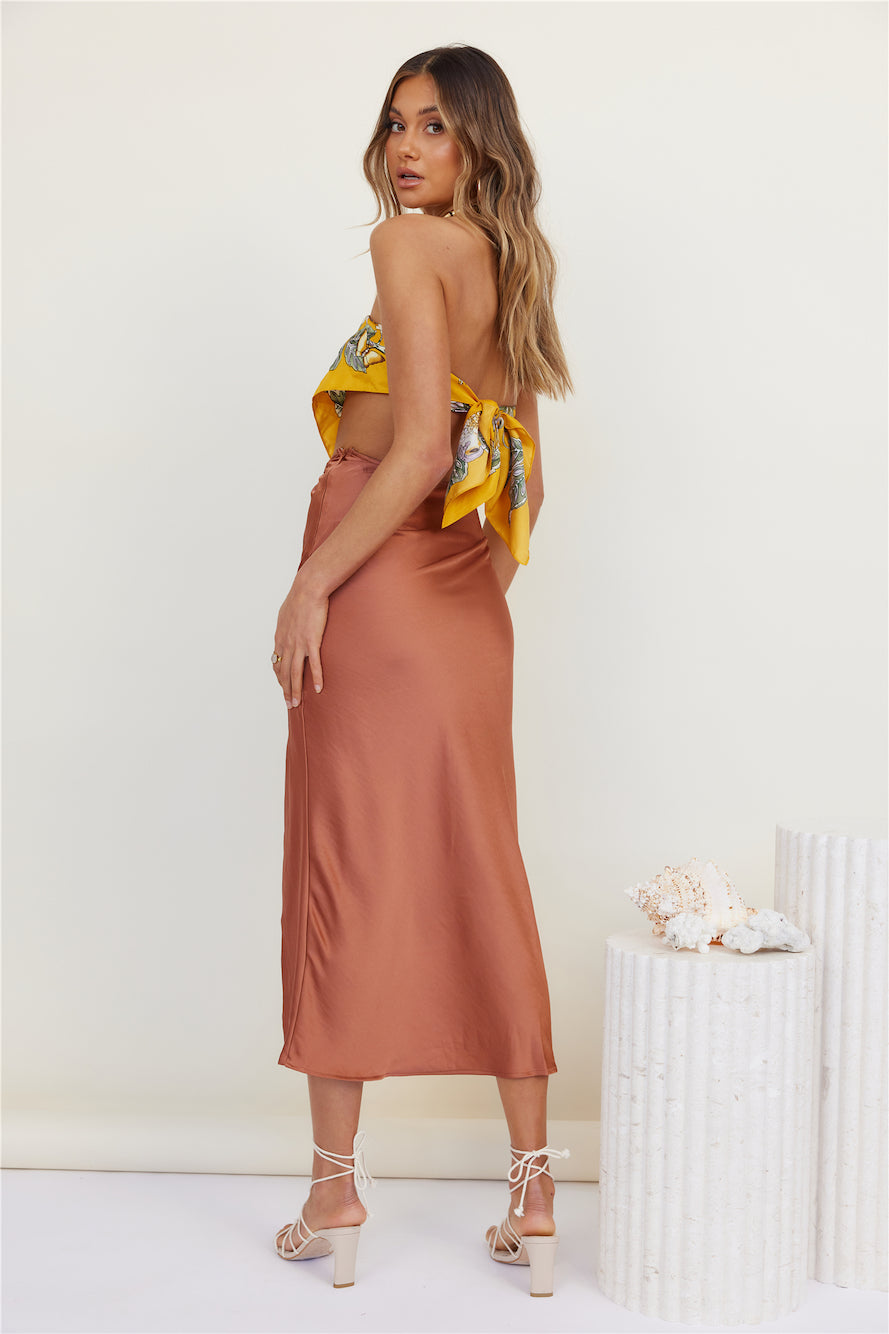 Click Together Maxi Skirt Brown