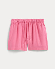The Drawstring Boxer Short In Linen | Deep Pink